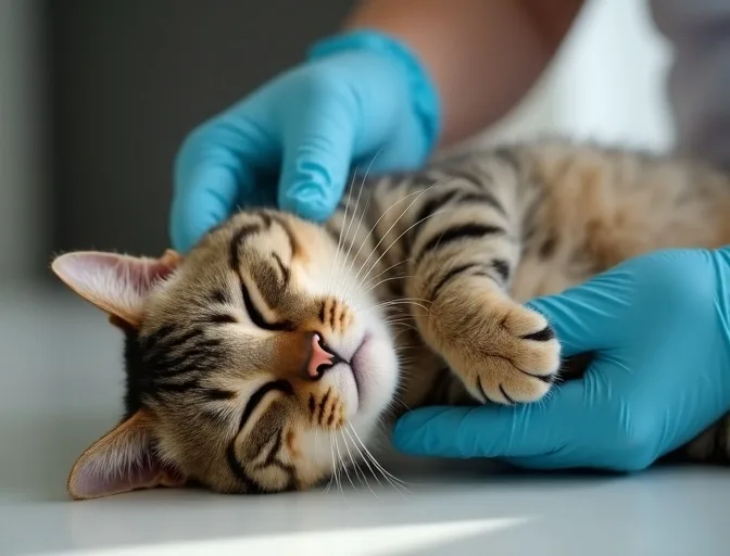 Specialist carefully handling a deceased cat with dignity in Lysterfield